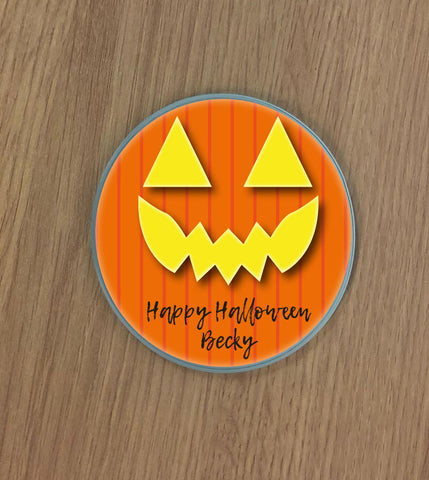 Spooky Personalised Halloween Pumpkin Glass Chopping Board, Placemats and Coasters