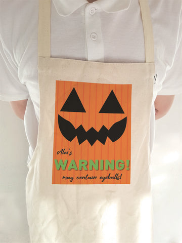 Pumpkin Themed Personalised Halloween Apron for Adults and Children of all ages