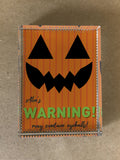 Pumpkin Themed Halloween Warning May Contain Eyeballs Personalised Crystal Block