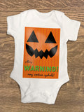 Pumpkin Themed Halloween Warning May Contain Eyeballs Personalised Baby Bib