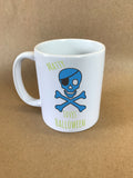 Personalised Skull & Cross Bow Halloween Mug & White Gift Box for Boys & Girls