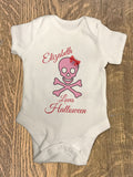 Personalised Skull & Cross Bow Halloween Baby Vest for Baby Girls & Boys