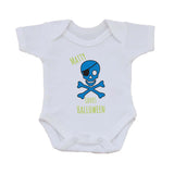 Personalised Skull & Cross Bow Halloween Baby Bib for Boys & Girls