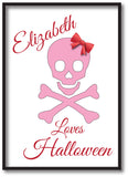 Personalised Skull & Cross Bow Halloween Print for Boys & Girls