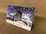 Christmas Cards for Business or Home with Photo of Building, House, Golf Course with Snow Scene