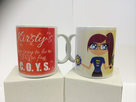 WWS21 - Too Sexy to Be a Wire Fan Personalised Mug & White Box (St Helens RLFC)