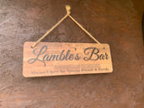 Personalised Family Name Garden Bar/Pub/Man Cave Hanging Bar Sign