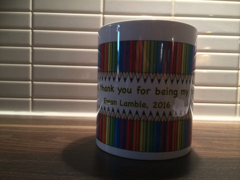 TG07 - Teachers Coloured Pencils Personalised Gifts Mug & White Gift Box