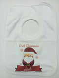 BB07 - Cute Santa's First Christmas Personalised Baby Vest