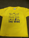 WW14 - Real Girls Love Rugby League, Smart Girls Love The Wire Vest, example Warrington Wolves