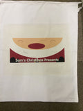 CM01 - Happy Smiley Santa Christmas Personalised Canvas Santa Sack