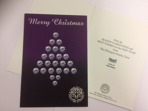 Christmas Cards for Business or Home with Diamonds to Create the Sparkly Tree