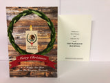 Christmas Cards for Business or Home, Candle and Wreath with Logo or Message