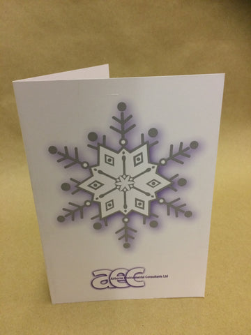 Christmas Cards for Business, Snowflake with Company Name, Logo & Message