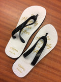 WD01 - Personalised Wedding Happily Ever After Gold Flip Flops