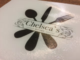 Personalised "Kitchen" Glass Chopping Board, Placemats and Coasters for Family & Friends