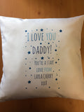 Personalised I Love You Daddy (Stars), Father's Day Cushion Cover