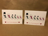 Christmas Cards for Home, Personalised with Snowmen to match your Family