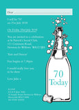 INV007 - Champagne Invite - Birthday Party Any Age or Occasion