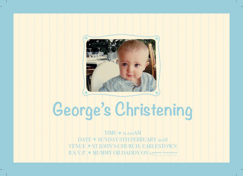 INV011 - Christening Photo Invite, Childs Birthday, Boy/Girl or Any Occasion