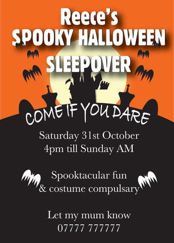 INV027 - Halloween Invite - Childrens Birthday, Halloween Party, Themed Party