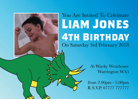INV036 - Childs Birthday Party Invite - Dinosaur Themed