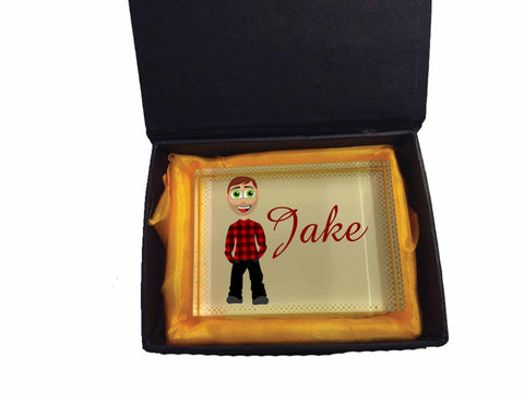 VA15 - Jake Character Valentine's Glass Crystal Block with Presentation Gift Box
