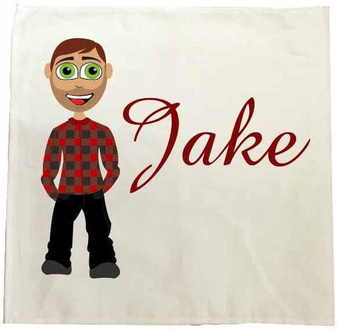 VA15 - Jake Character Valentine's Personalised Tea Towel
