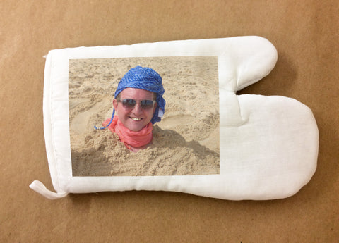 Personalised Oven Gloves with your photo added for unique gift suitable for everyone