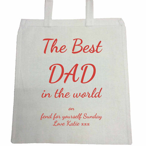 FD16 - The Best Dad in the World on Fend for Yourself Sunday Personalised Canvas Bag for Life