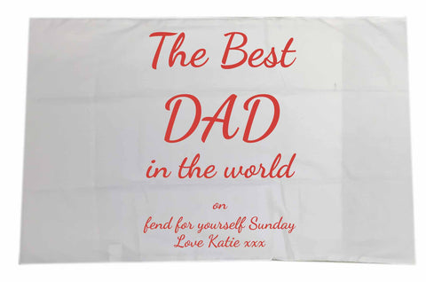 FD16 - The Best Dad in the World on Fend for Yourself Sunday Personalised White Pillow Case Cover