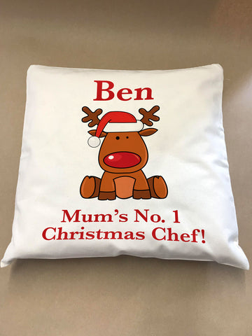 Christmas Personalised Cooking Canvas Cushion Cover