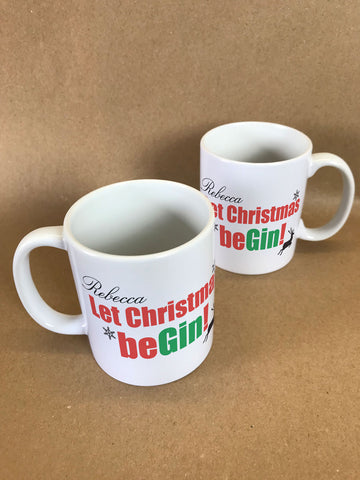 CA17 - Let Christmas be-Gin Christmas Mug & White Gift Box