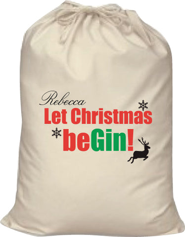 CA17 - Let Christmas be-Gin Canvas Santa Sack