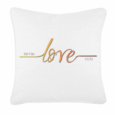 Names Love Established..... Valentine's Personalised Cushion Cover