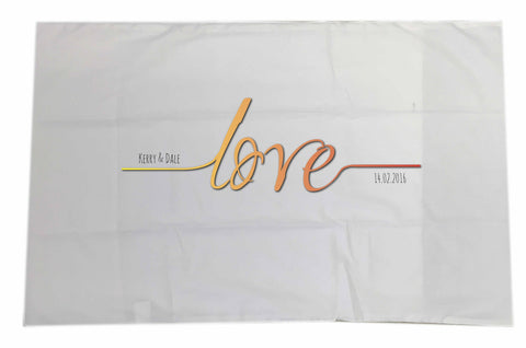 VA17 - Names Love Established..... Valentine's Personalised White Pillow Case Cover