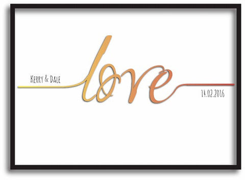 VA17 - Names Love Established....  Valentine's Personalised Print