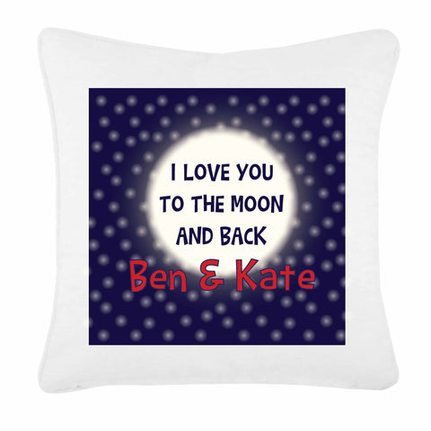 I Love You to the Moon and Back (Names) Personalised Cushion Cover
