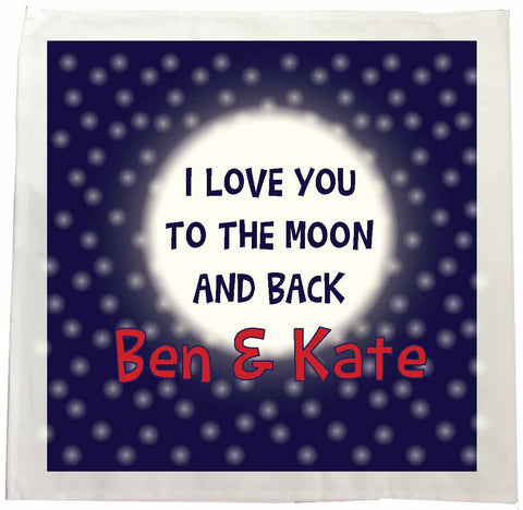 VA11 - I Love You to the Moon and Back (Names) Personalised Tea Towel