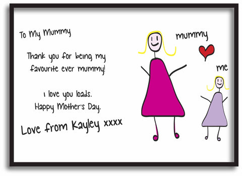 MO01 - Child's Message & Drawing Personalised Print