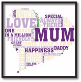 MO11 - Heart Shaped Personalised Word Art Canvas