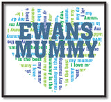 MO16 - Heart Shaped (Child's Name) Mummy Personalised Print