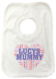 MO16 - Heart Shaped (Child's Name) Mummy Personalised Baby Bib