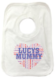 MO16 - Heart Shaped (Child's Name) Mummy Personalised Baby Bib