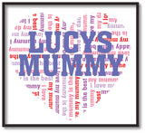 MO16 - Heart Shaped (Child's Name) Mummy Personalised Print