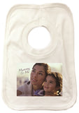 Personalised Your Photo and Your Message Baby Bib, completely unique gift for baby