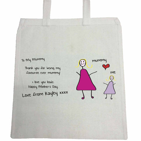 MO01 - Child's Message & Drawing Personalised Canvas Bag for Life