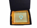 MO02 - Foot Prints Personalised Crystal Block with Presentation Gift Box