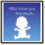 Personalised Silhouette of Child and Child's name loves you this much