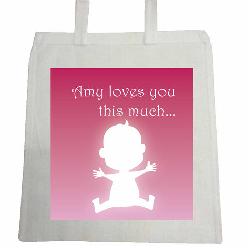 MO03 - Loves You This Much Personalised Canvas Bag for Life